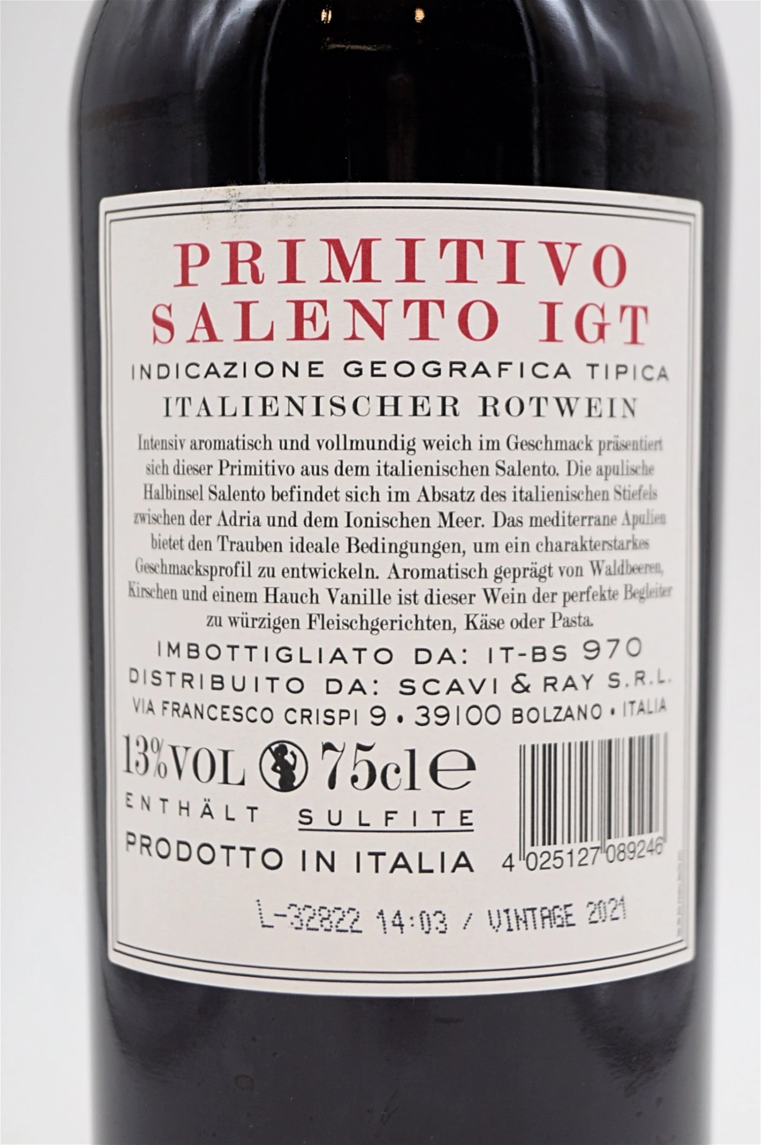 Primitivo Salento I.G.T. 6 Flaschen Sparset 7 Primitivo Salento I.G.T. 6 Flaschen Sparset – Bild 5